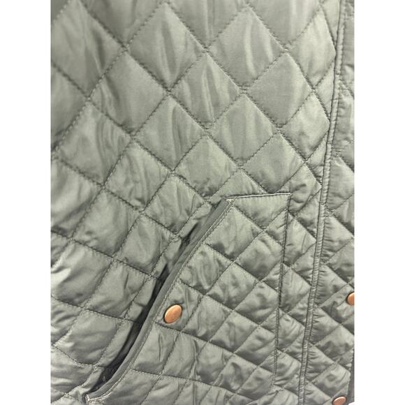Lands’ End Green Quilted Jacket Women’s M Primaloft Lined Barn Coat - Picture 9 of 10